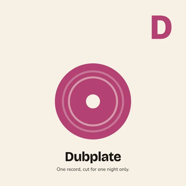 D is for Dubplate. One record, cut for one night only.