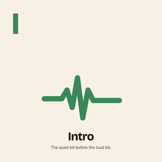 I is for Intro. The quiet bit before the loud bit.